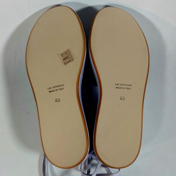 8 by YOOX lilac leather flatform ankle-wrap thong sandals, EU40, NWT - Picture 8 of 11